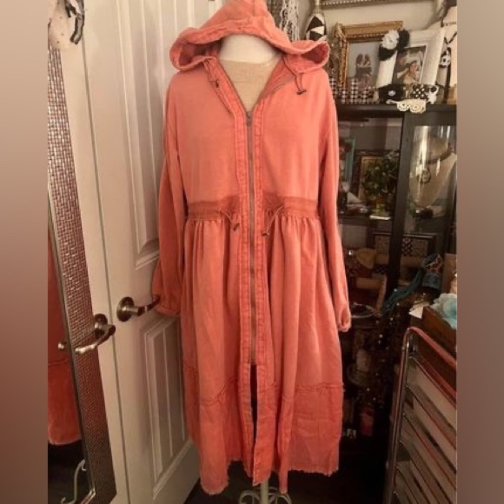 New longer hoodie jacket with drawstring